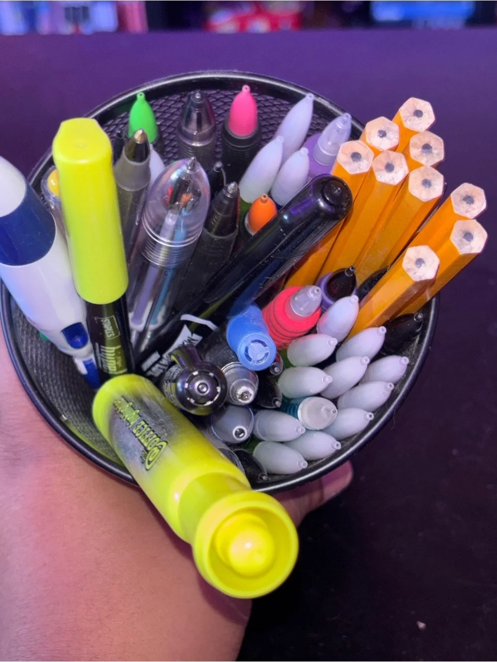 Back to School School Supply Lot - Pencils, Pens , Highlighters & Pencil holder